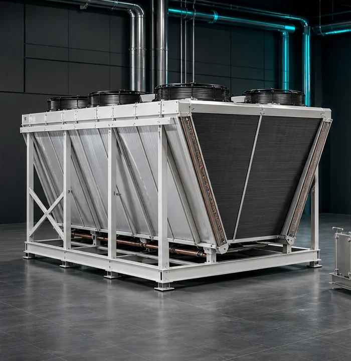 High-efficiency dry cooler for datacenters